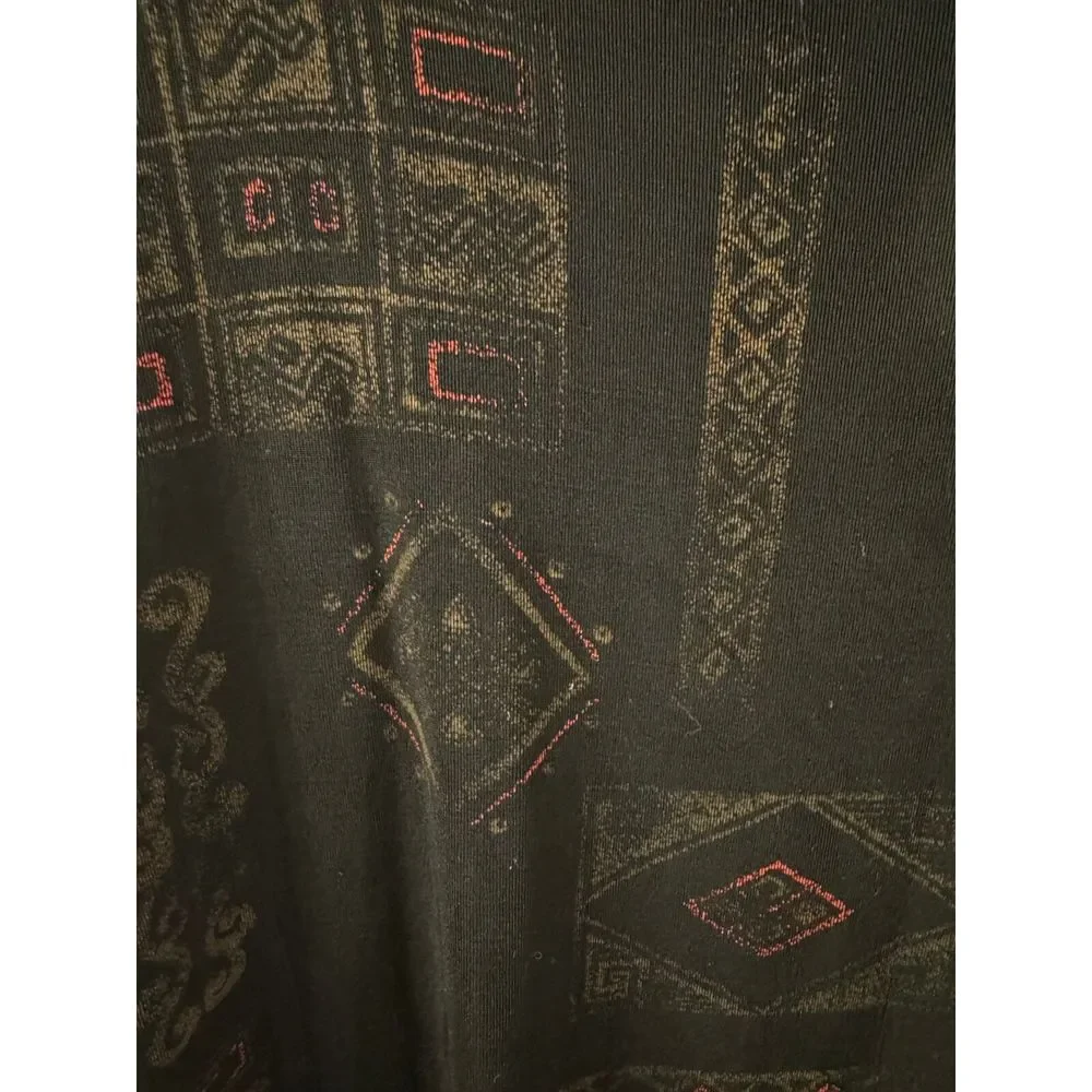 Chicos Travelers‎ Black Design Printed Tank Women's Chico's Size 2 - Picture 3 of 6